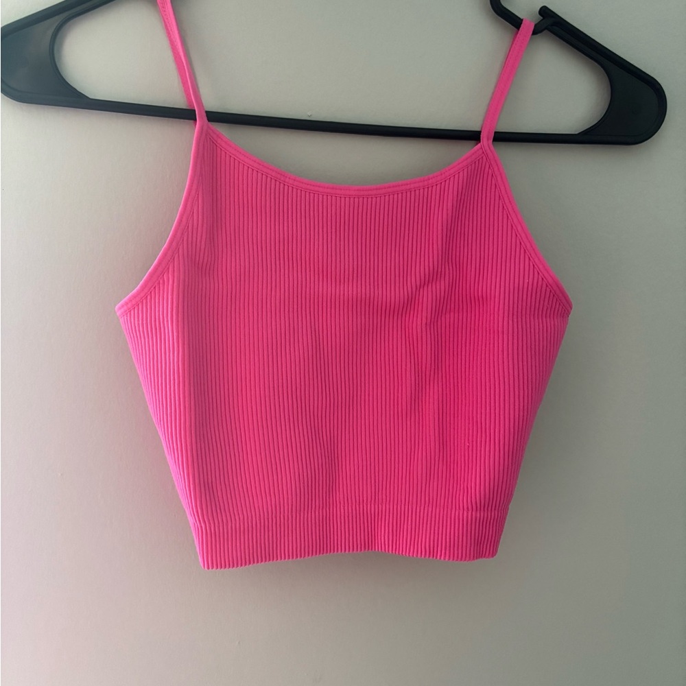 Pink Ribbed Women's Top